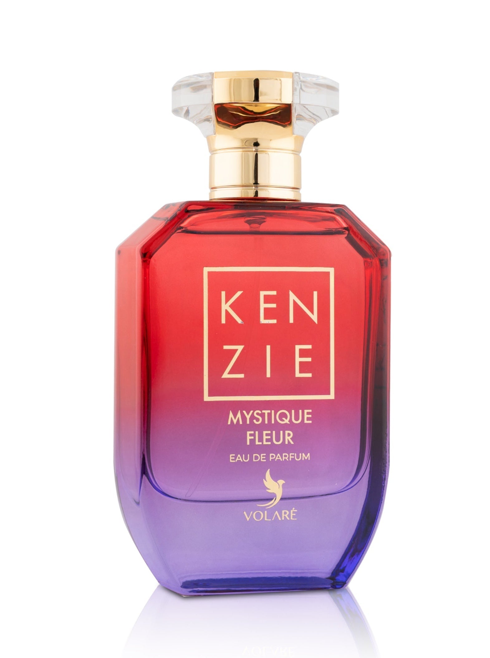 Kenzie Mystique Fleur perfume bottle with gradient design on a white background